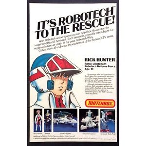 1986 Matchbox Robotech Rick Hunter Action Figure photo vintage promo print ad